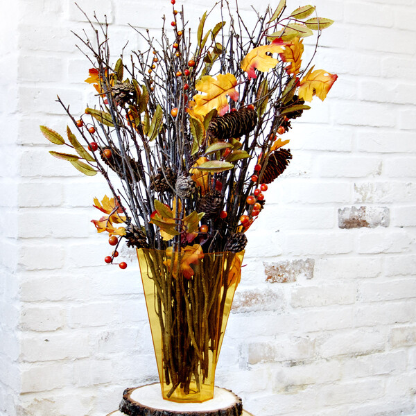 Vase geschwungen Transparent 2,8 Liter Blumenvase 27 cm hoch Tockengesteck Gef