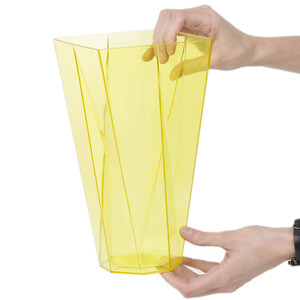 Trockengesteck Vase Transparent Gelb 2,8 Liter bertopf...