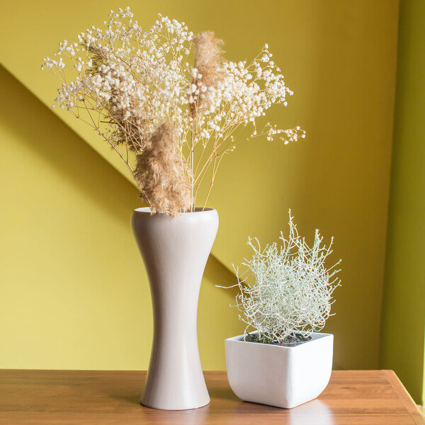 runde sich verjngende Keramik Blumenvase 3,5 Liter Steinzeug Tischvase 29,5 cm hoch