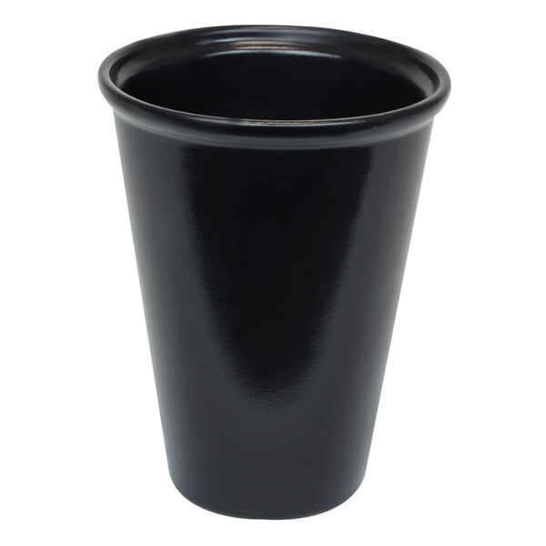 Vase aus Keramik 1,1 Liter Pflanzgef 18,5 cm hohe schwarze Blumenvase Steinzeug