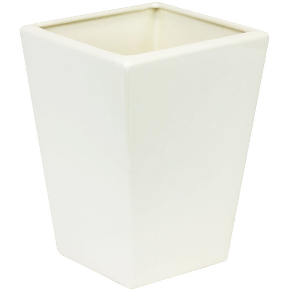 Keramikvase 2 Liter glasiertes Keramik Pflanzgef quadratische dicke Vase