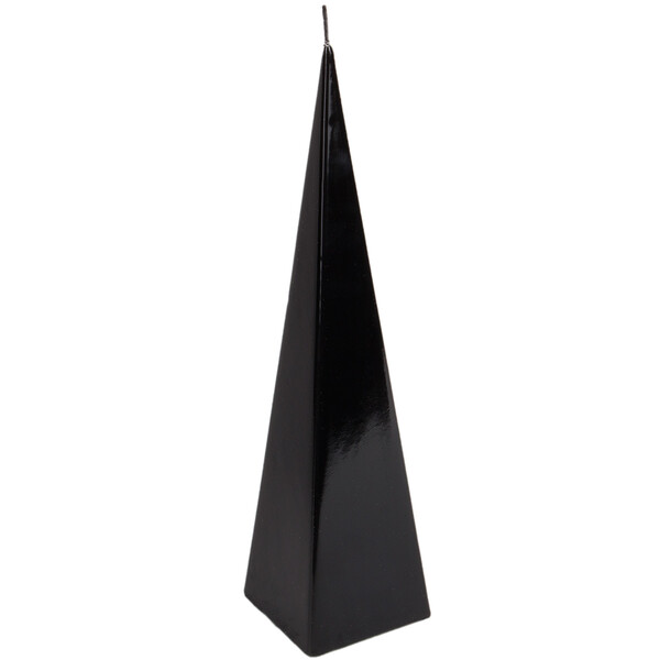 Deko-Kerze als Pyramide 33 cm im glnzendem Schwarz