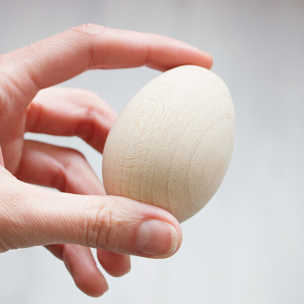 Holzeier 3 Stck Eier  aus Vollholz hlzerne Eier Decoupage Hhnerei Gre