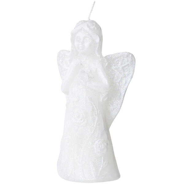 Engel als Weihnachtskerze, Echtwachskerze 8x15 cm Adventskerze Wachs Engelsfigur
