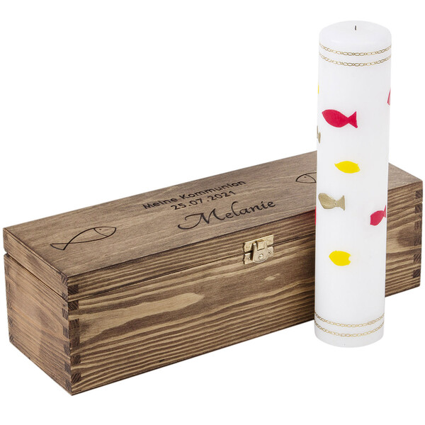 Holz Kerzenboxen fr Taufkerzen Kommunionskerzen