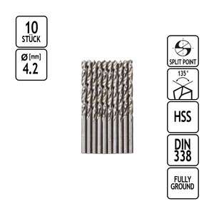 Metall-Spiralbohrer HSS 7,5 x 4,2 mm Bohrer 10 Stck