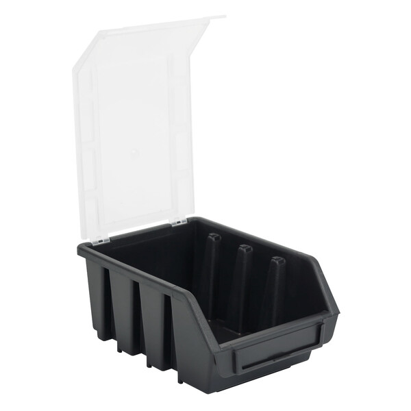 Stapelbox schwarz mit Deckel Gre 2