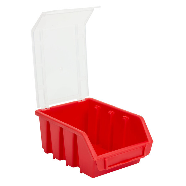 Sichtlagerbox rot mit Deckel Gre 2 Sortierbox 1 Liter